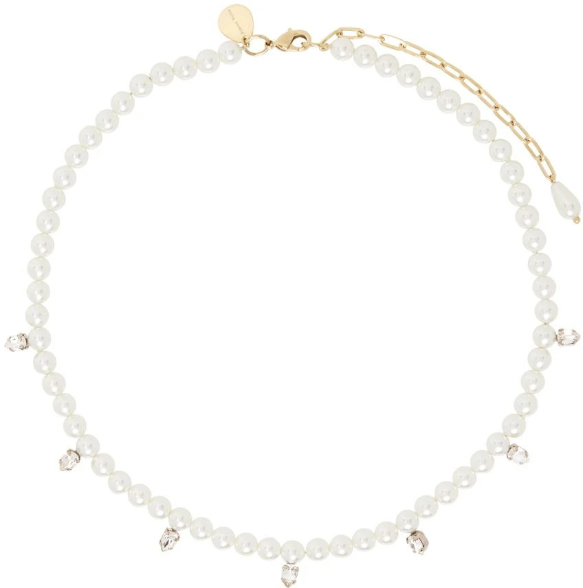 Simone Rocha White Pearl & Crystal Dagger Choker Necklace 1