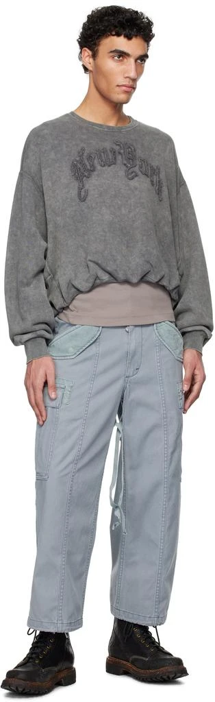 R13 Blue Cropped Cargo Pants 4
