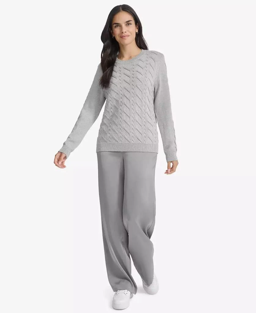 Calvin Klein Women's Metallic Cable-Knit Sweater 3
