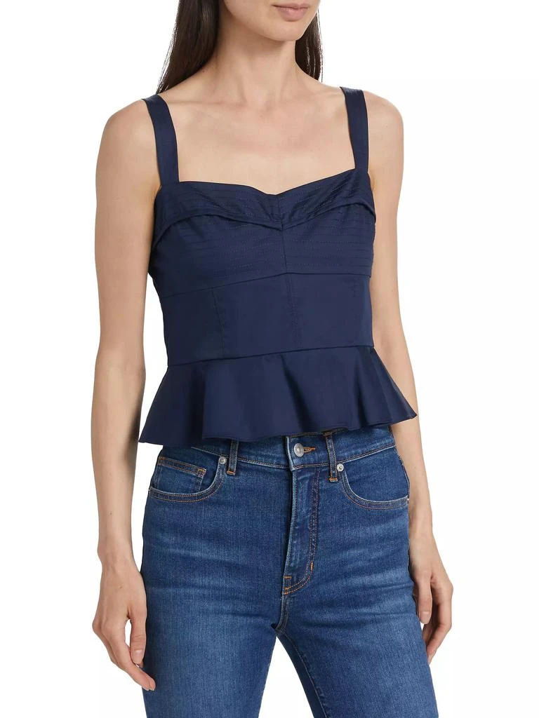 VERONICA BEARD Carnegie Cotton-Blend Peplum Top 4