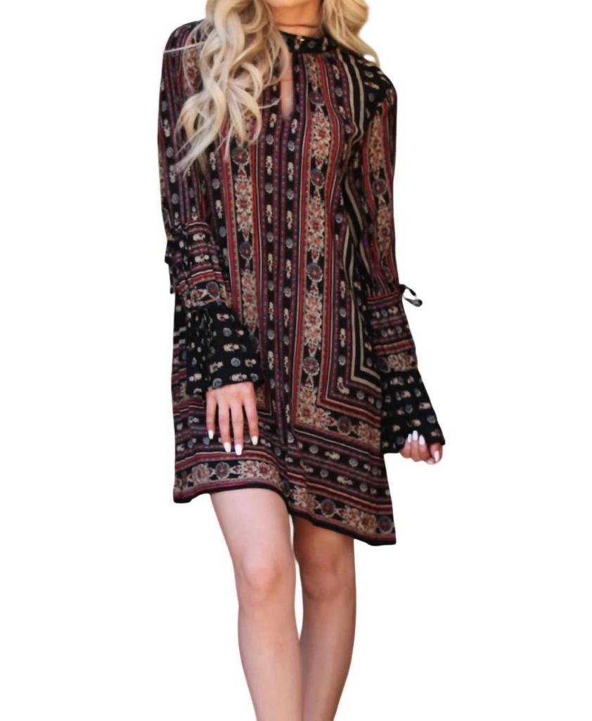Angie Angie - Double Keyhole Tie Sleeve Dress
