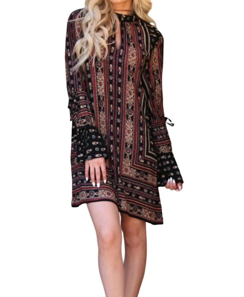 Angie Angie - Double Keyhole Tie Sleeve Dress 1