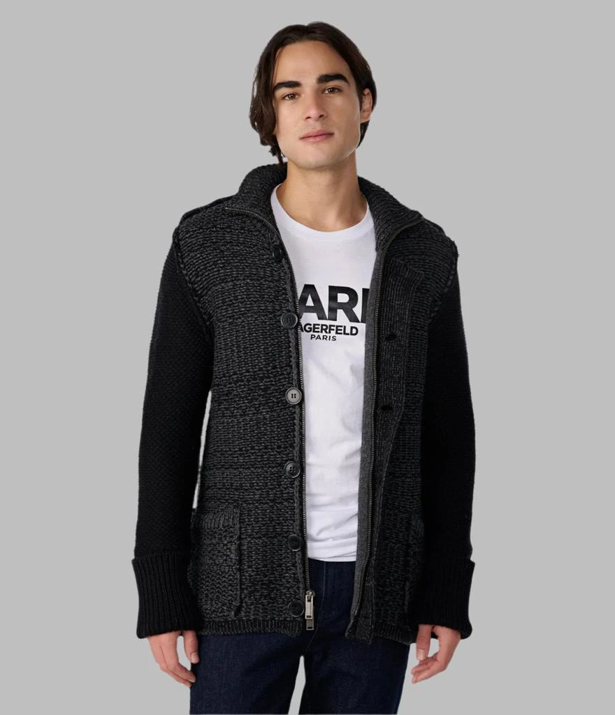 Karl Lagerfeld Paris MOCK NECK KNIT CARDIGAN 1