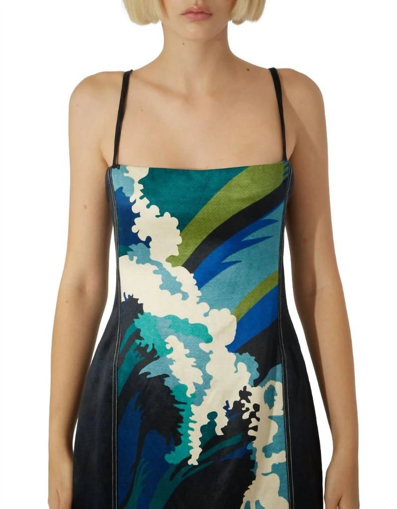 ALEMAIS Wave Midi Dress In Blue 5