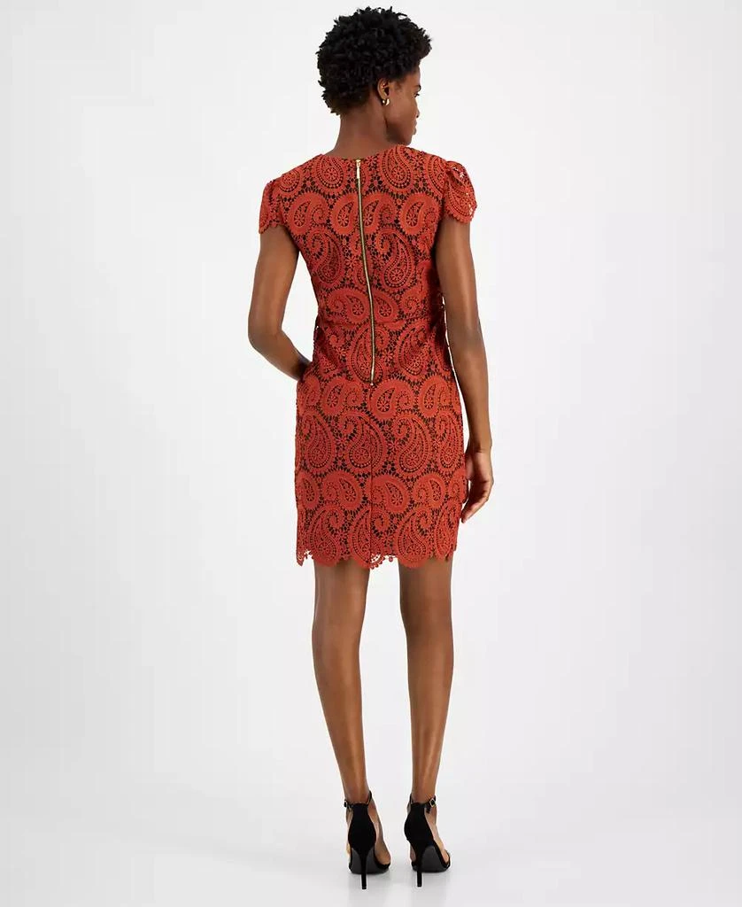 Tahari Women's Round-Neck Lace Short-Sleeve Sheath Dress 2