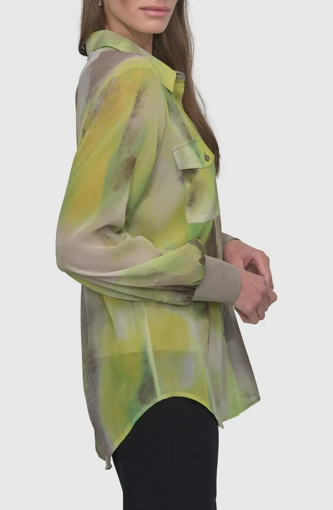 DKNY Abstract Print Chiffon Button-Up Shirt 3