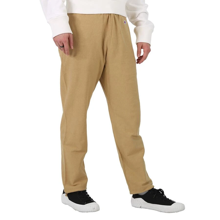 CHAMPION Men's Beige Cotton Logo Long Sweatpants 2