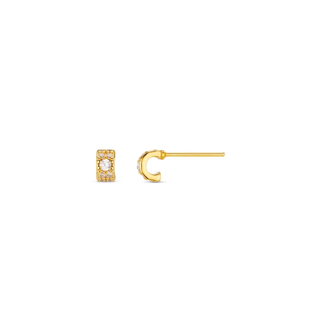 Orelia London Tiny Curved Crystal Stud Earring