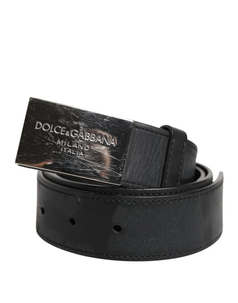 Dolce 
Gabbana Leather Classic Metal Logo Buckle Men
s Belt (Pre-Owned)