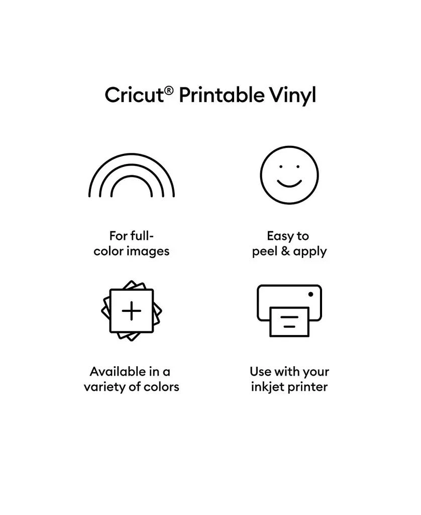 cricut Printable Vinyl Sheets 8.5 x 11 in, 40 Count, Transparent