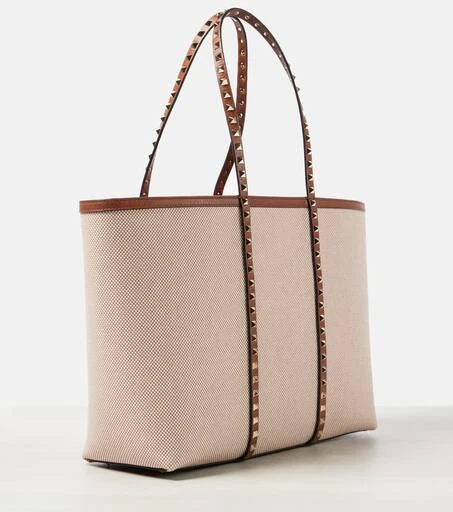 Valentino Rockstud Large canvas tote bag 4