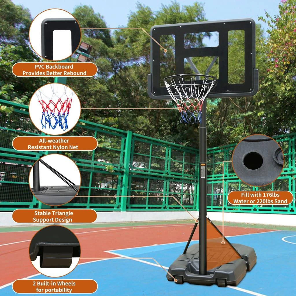 Streamdale Furniture Streamdale Adjustable 6.6-10FT Portable Hoop for Adults 6