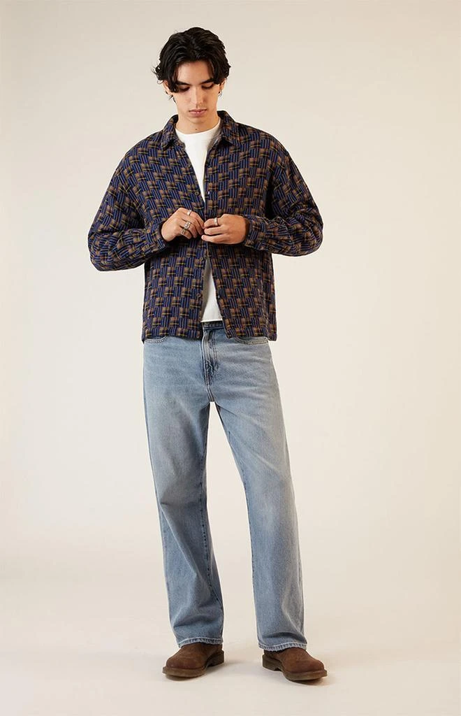 PacSun Washed Cropped Camp Flannel Shirt 4