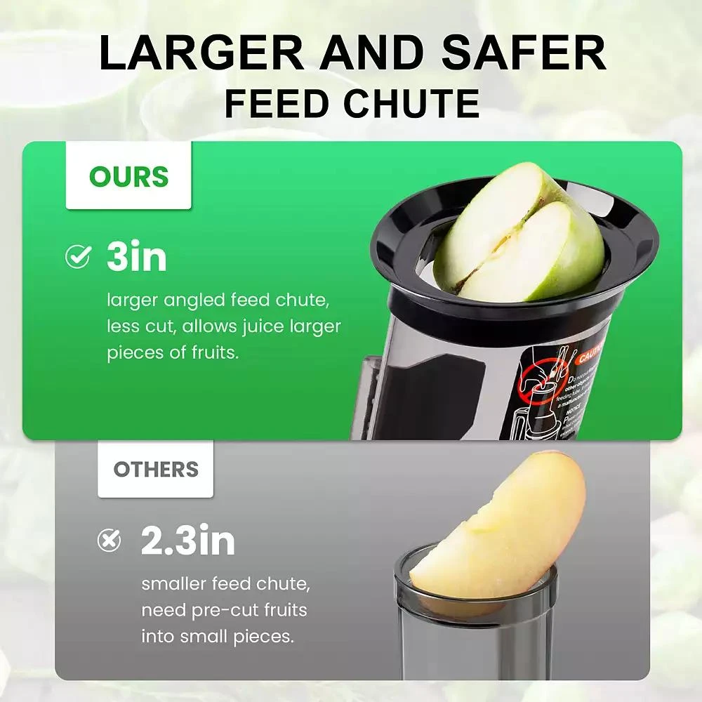 Ventray Cold Press Juicer, Compact Slow Press Juice Extractor, BPA-Free Masticating Juicer with Reverse Function 4