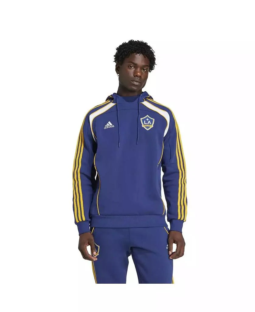 Adidas Men's Navy LA Galaxy 2025 Travel Pullover Hoodie 1