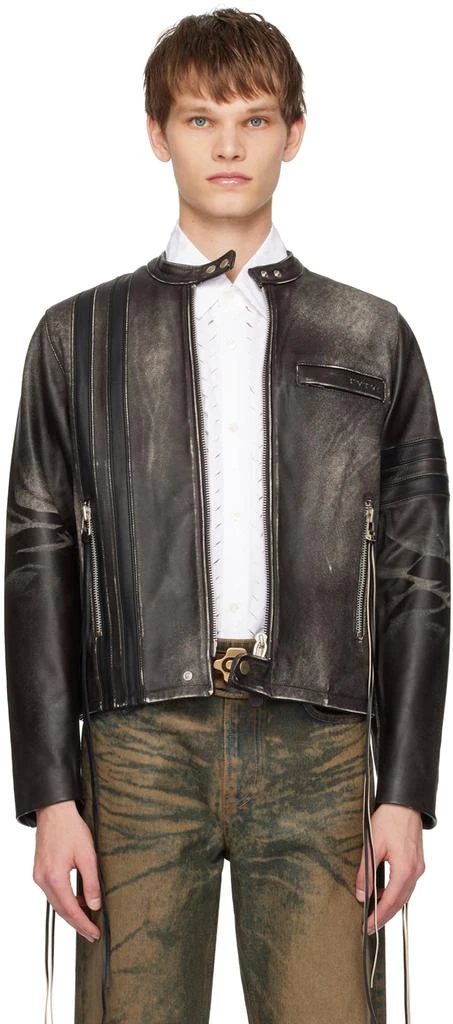 EYTYS SSENSE Exclusive Brown Damon Leather Jacket 1