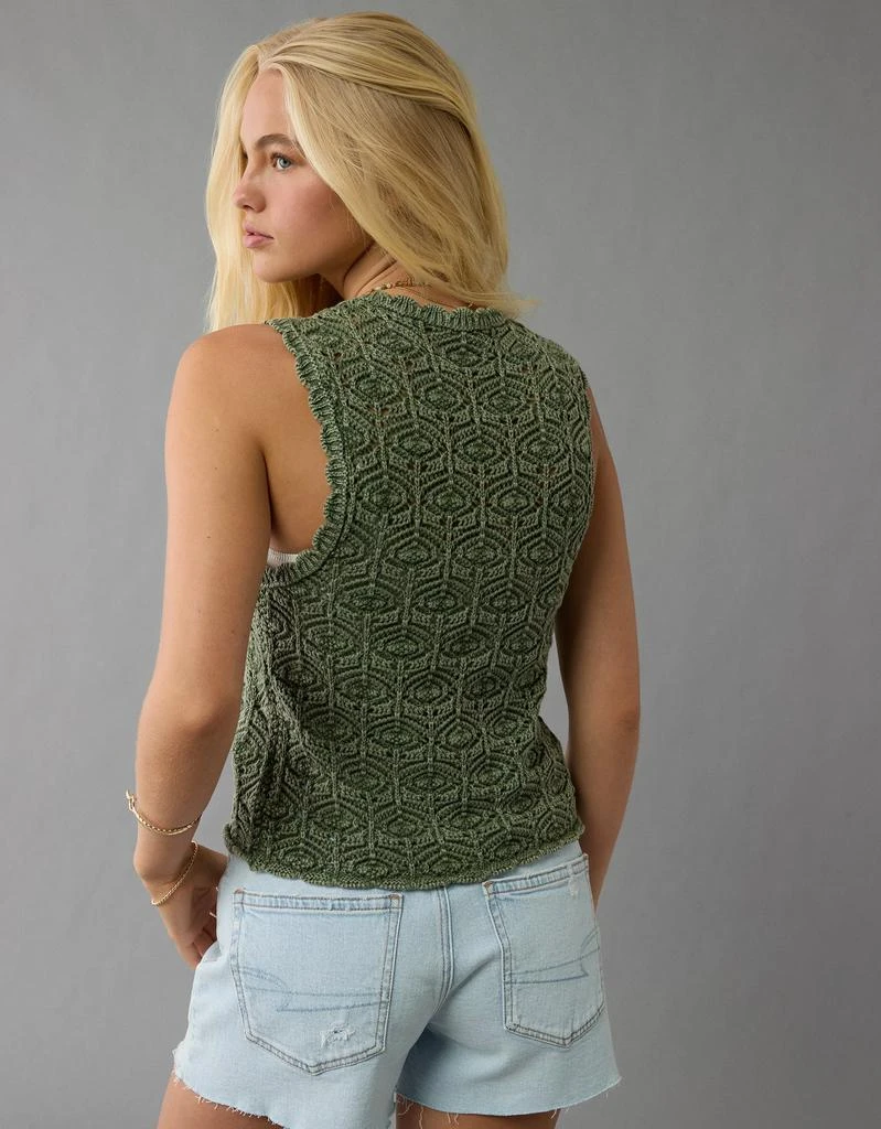 AE AE Tie Front Crochet Vest 2