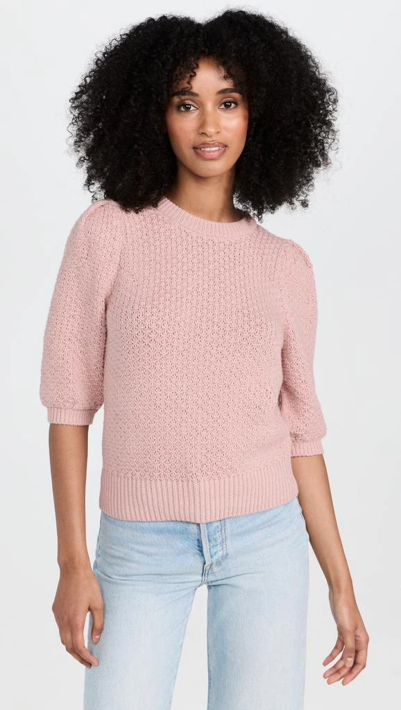 White  Warren Cotton Tuck Stitch Puff Sleeve Top 6