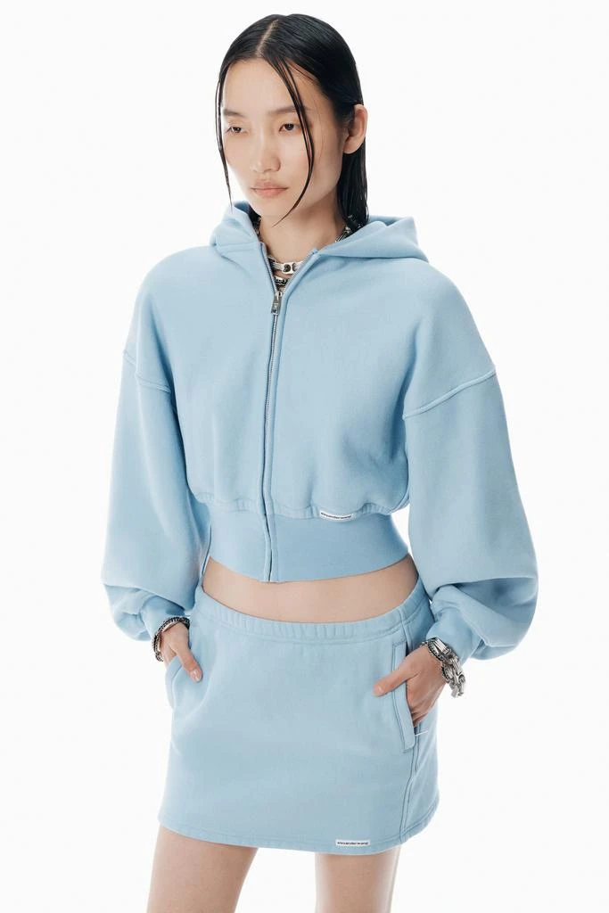Alexander Wang Light Blue Cropped Zip-Up Hoodie 3