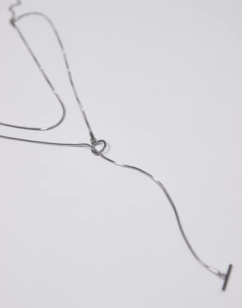 Topshop Topshop Samir waterproof stainless steel link charm necklace in silver