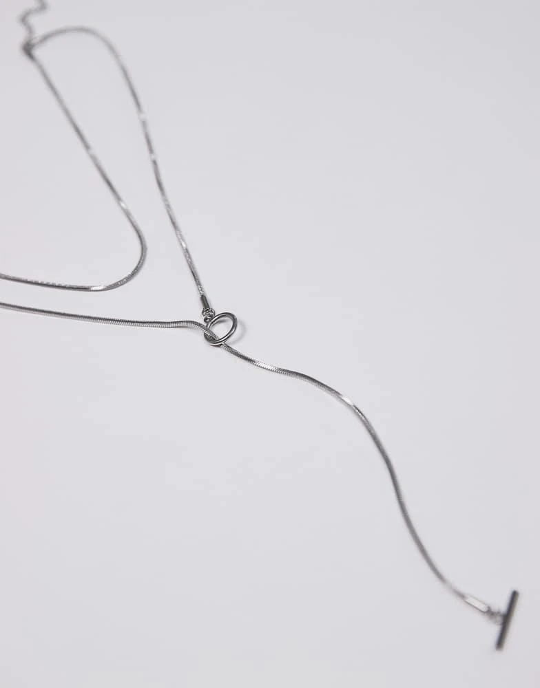 Topshop Topshop Samir waterproof stainless steel link charm necklace in silver 2