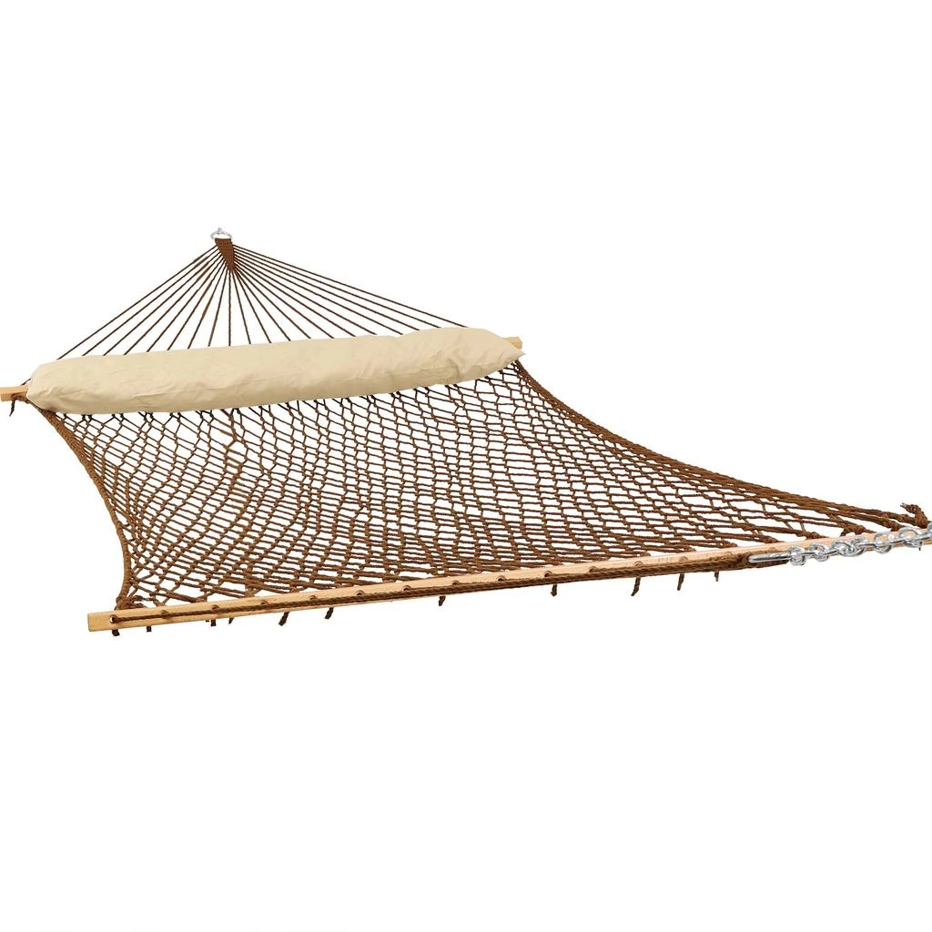 Sunnydaze Double Wide 2-Person Polyester Rope Hammock with Spreader Bars - 400-Pound Weight Capacity 7