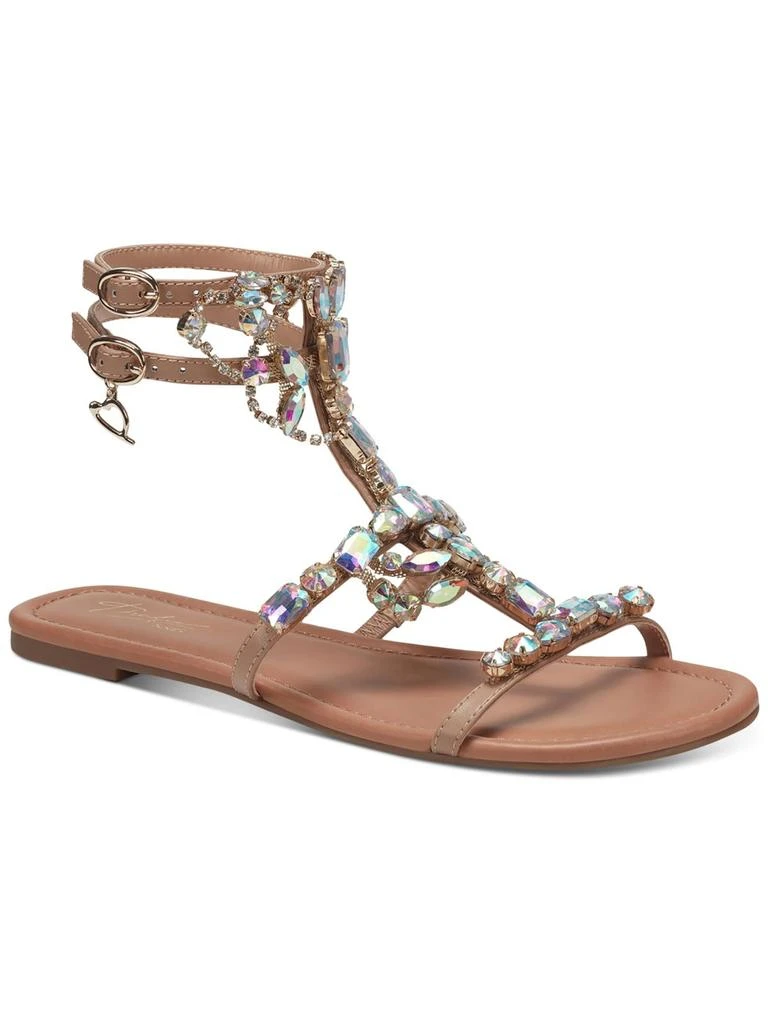 Thalia Sodi Jenesis Womens Rhinestone Faux Leather Gladiator Sandals 1