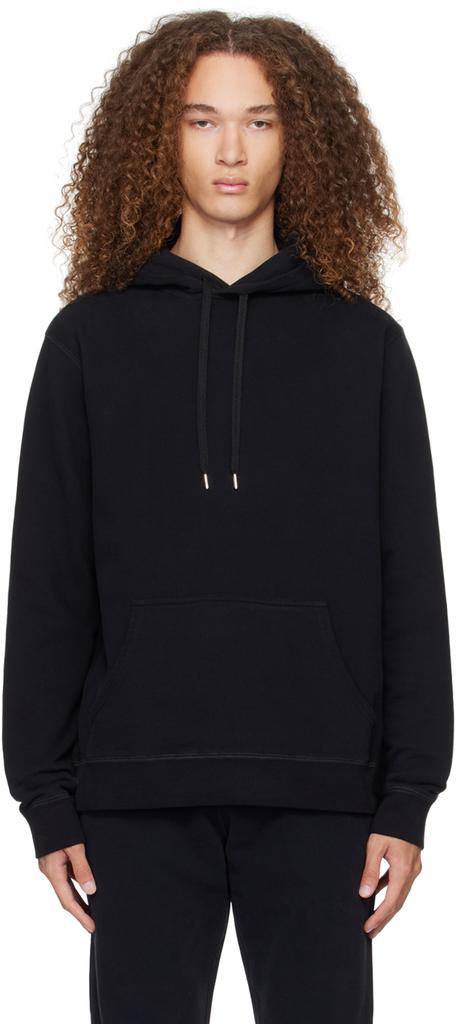 Sunspel Black Drawstring Hoodie