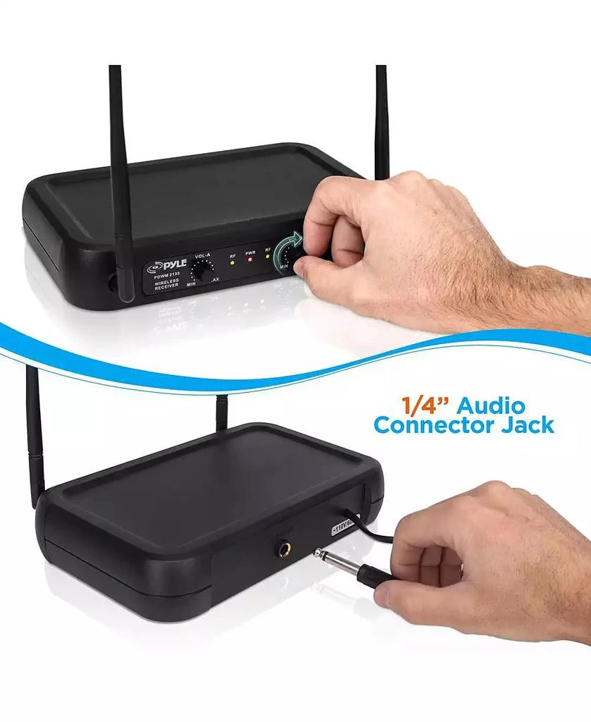 Pyle 2-Channel VHF Wireless Microphone System with (2) Handheld Mics, Adjustable Volume Control 8