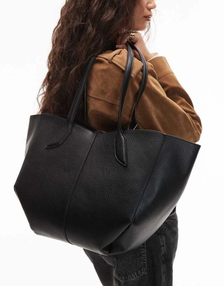 ASOS ASOS DESIGN textured tote bag with pinched corners in black