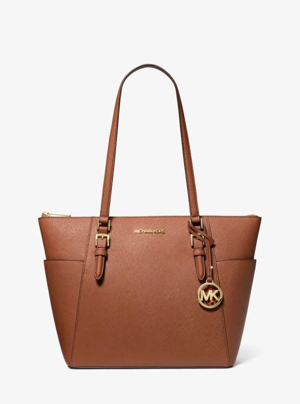 Michael Kors Charlotte Large Saffiano Leather Top-Zip Tote Bag