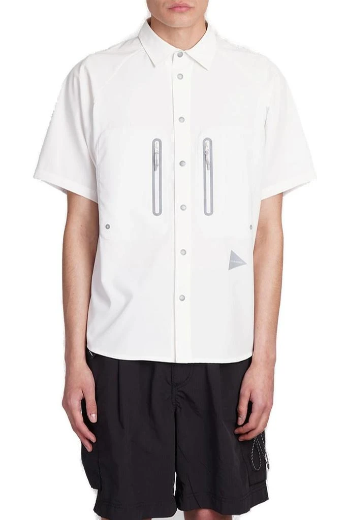 And Wander And Wander Logo-Printed Press-Stud Fastened Shirt 1