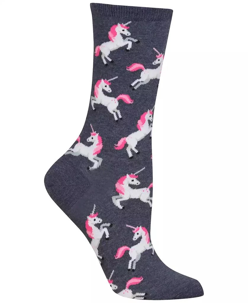 Hot Sox Women's Unicorn Fashion Crew Socks 1