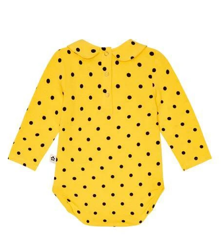 Mini Rodini Baby polka dot jersey onesie 2