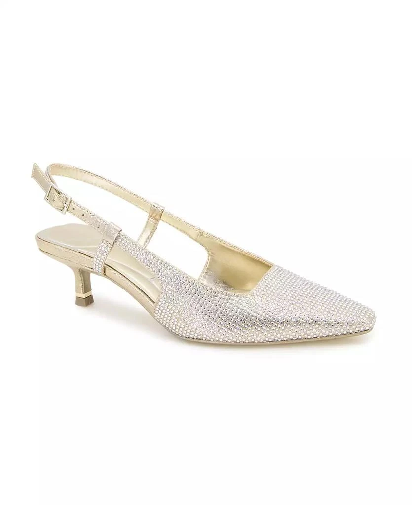 Kenneth Cole Women's Martha Crystals Kitten Heel Sling Back Pumps 1