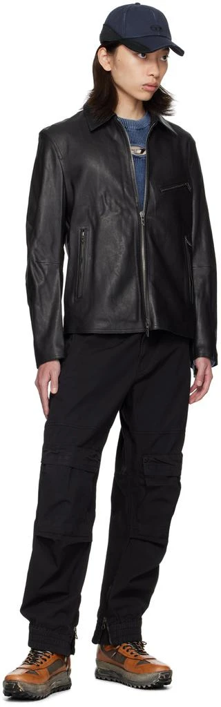 Diesel Black L-Korn-A Leather Jacket 4