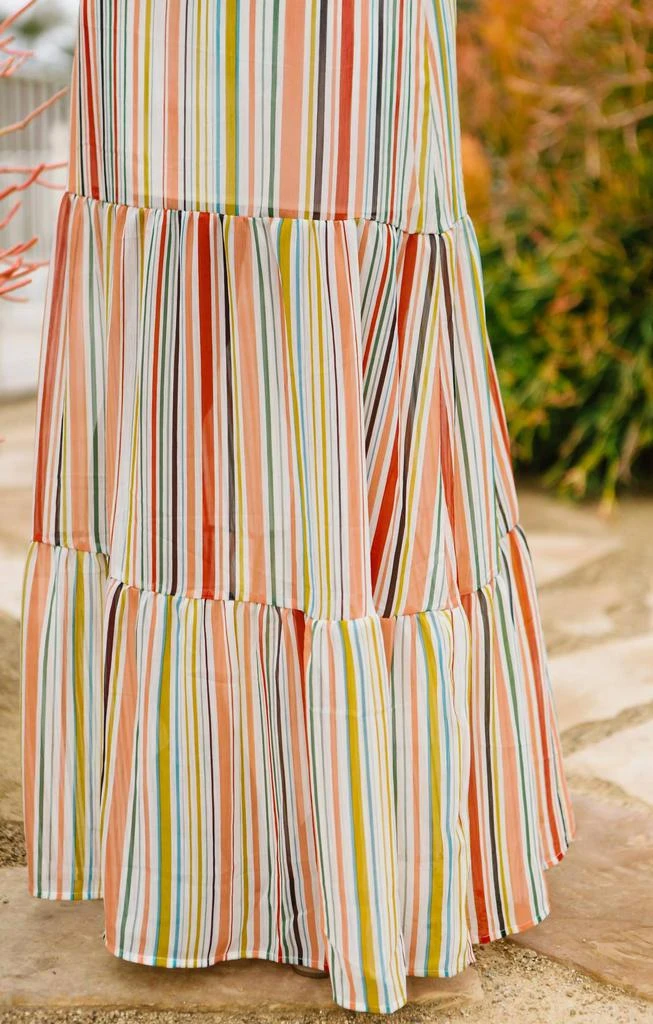 BB Dakota Maxi-Mum Impact Dress In Ivory Stripe 3