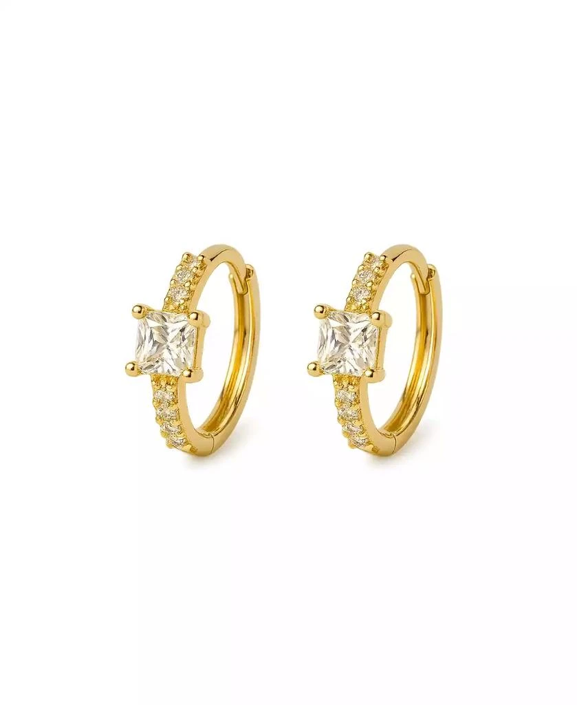 Dloria Lila Square-Cut Huggie Hoop Earrings