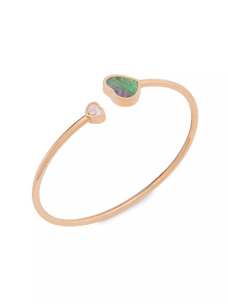 Chopard Happy Hearts 18K Rose Gold, Diamond & Tahitian Mother-Of-Pearl Bangle