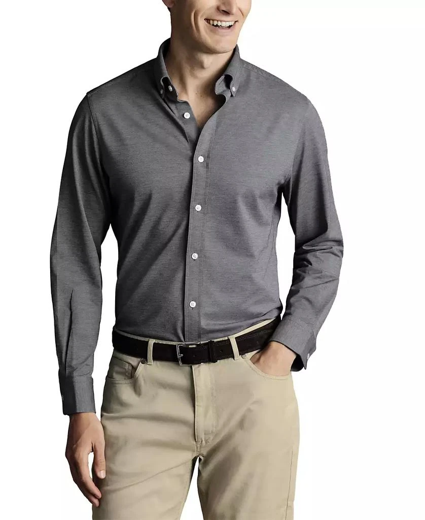 Charles Tyrwhitt Men's Four-Way Stretch Jersey Button Down Shirt 1
