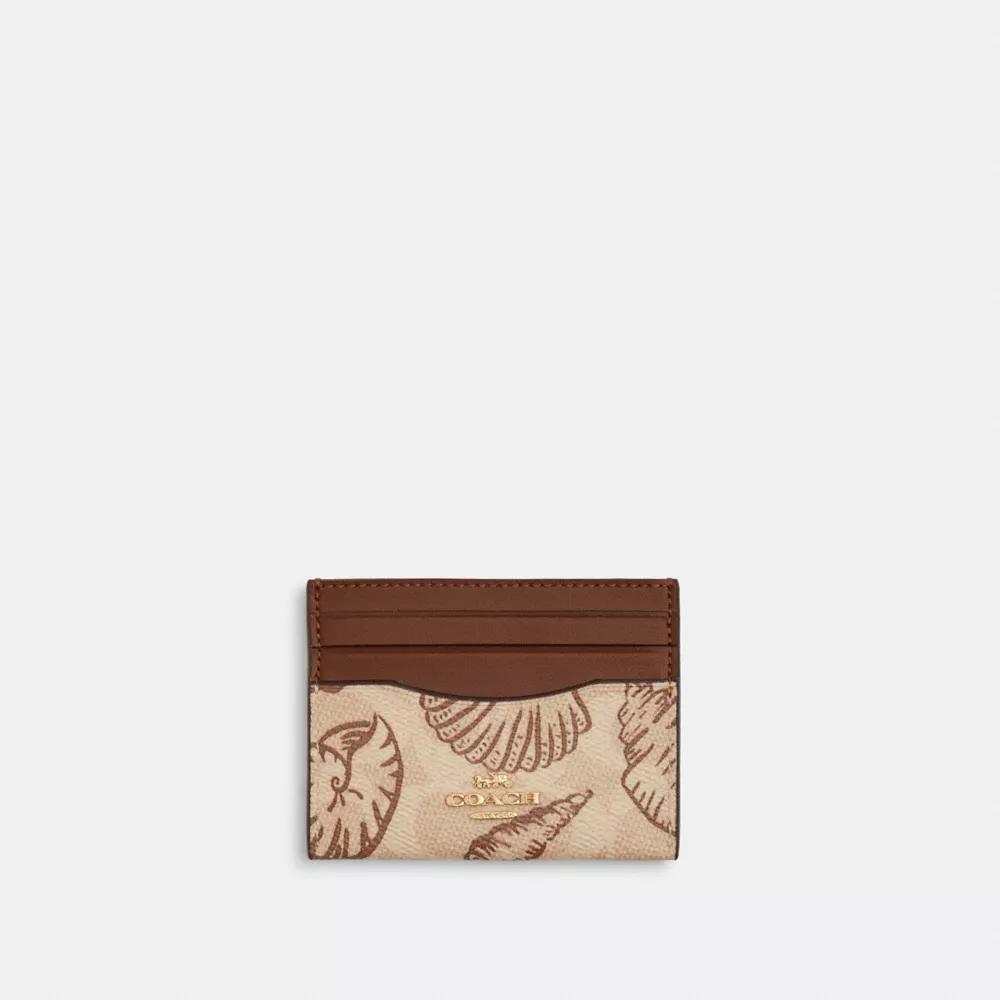 Coach Slim Id Card Case In Signature Canvas With Shell Print