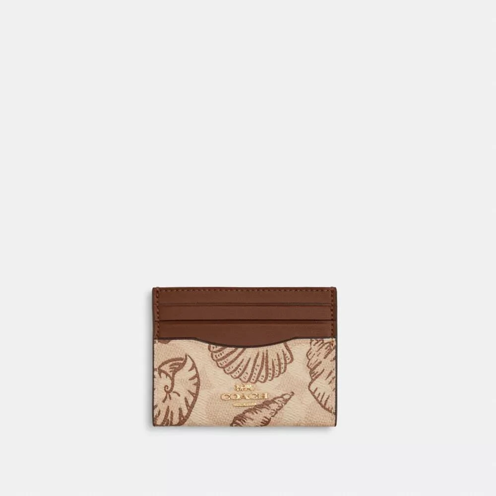 Coach Slim Id Card Case In Signature Canvas With Shell Print 1