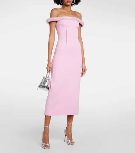 David Koma Crystal-embellished cady midi dress 2