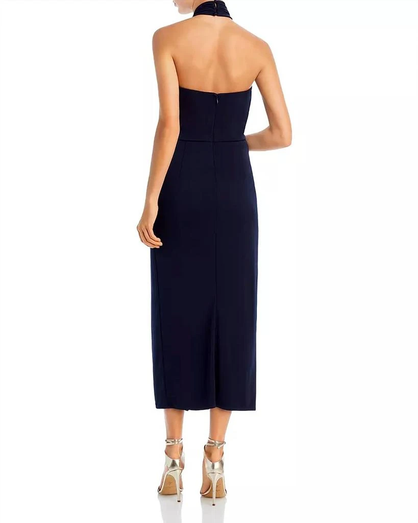 Cinq a Sept Kaily Twist Halter Midi Dress In Navy 3