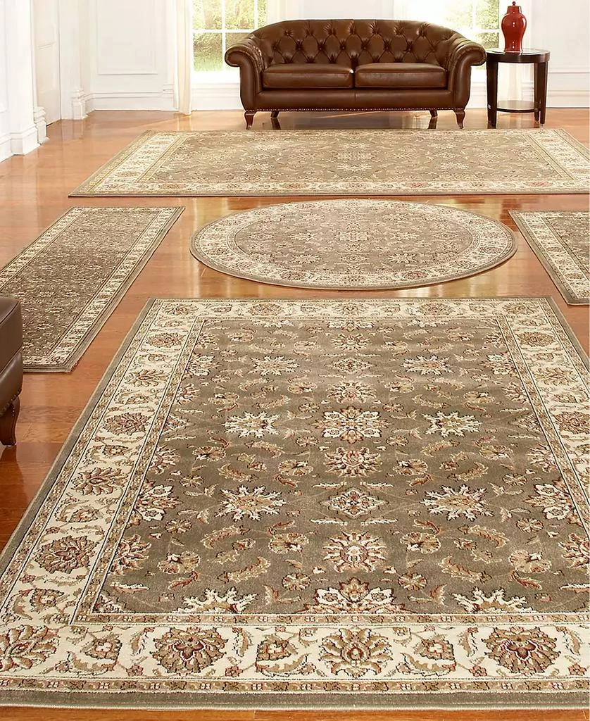 KM Home Area Rug Set, Vienna Collection 5 Piece Set Meshed Sage 2