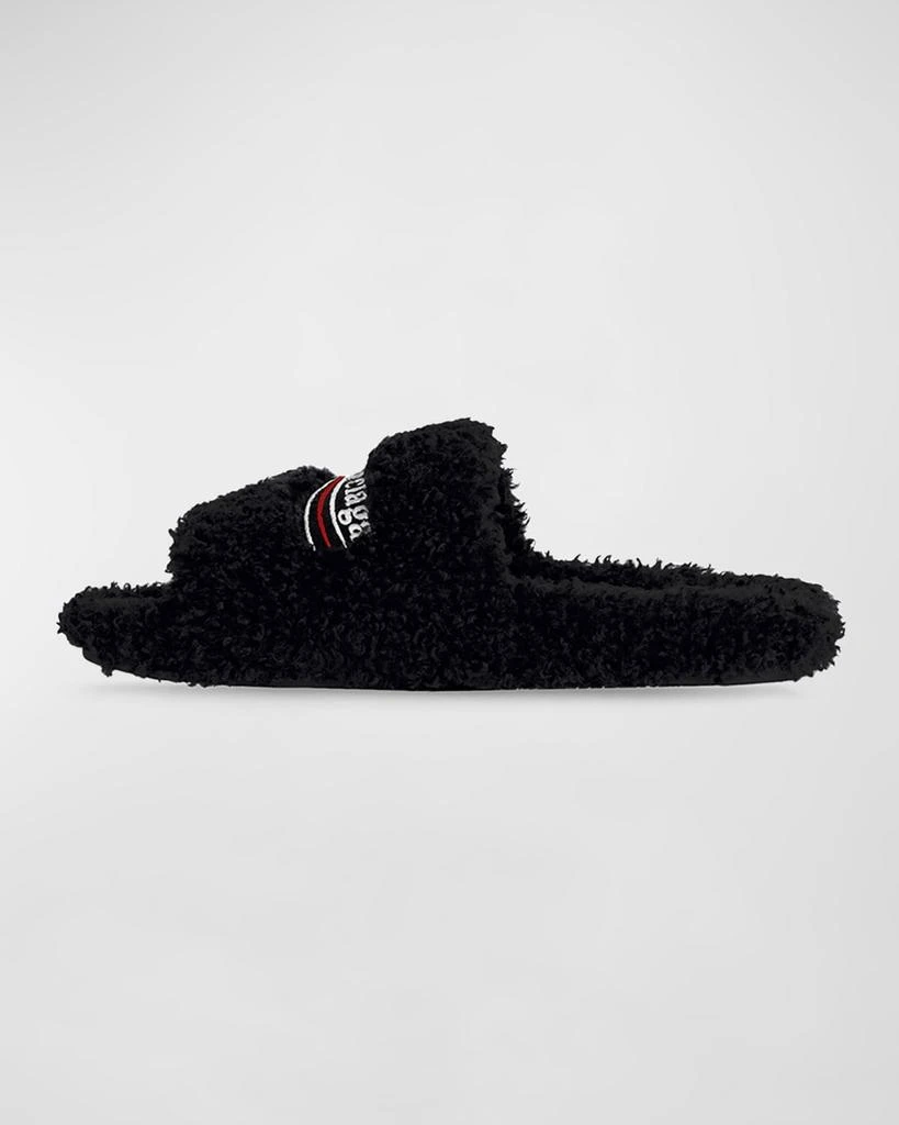 Balenciaga Faux Fur Slide Sandals 4