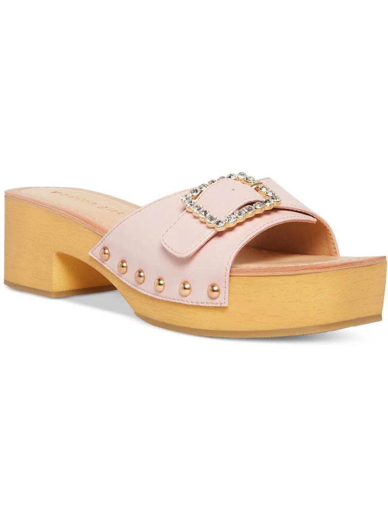 Madden Girl Anikka Womens Faux Leather Rhinestone Slide Sandals 5