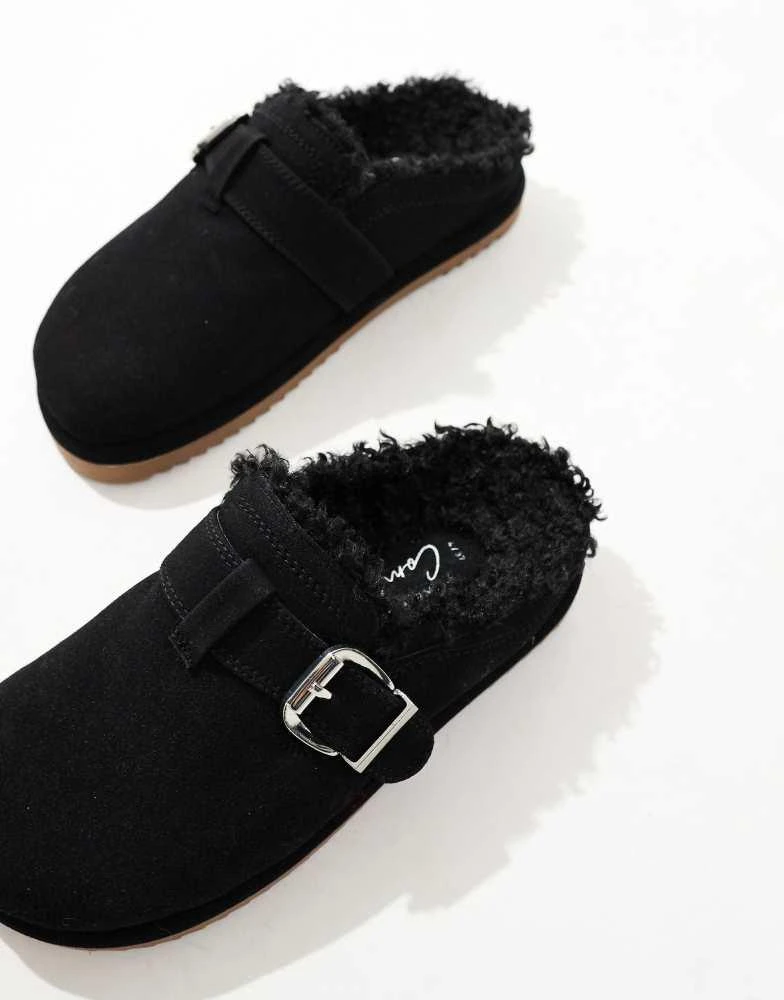 New Look New Look fur lined clog in black 3