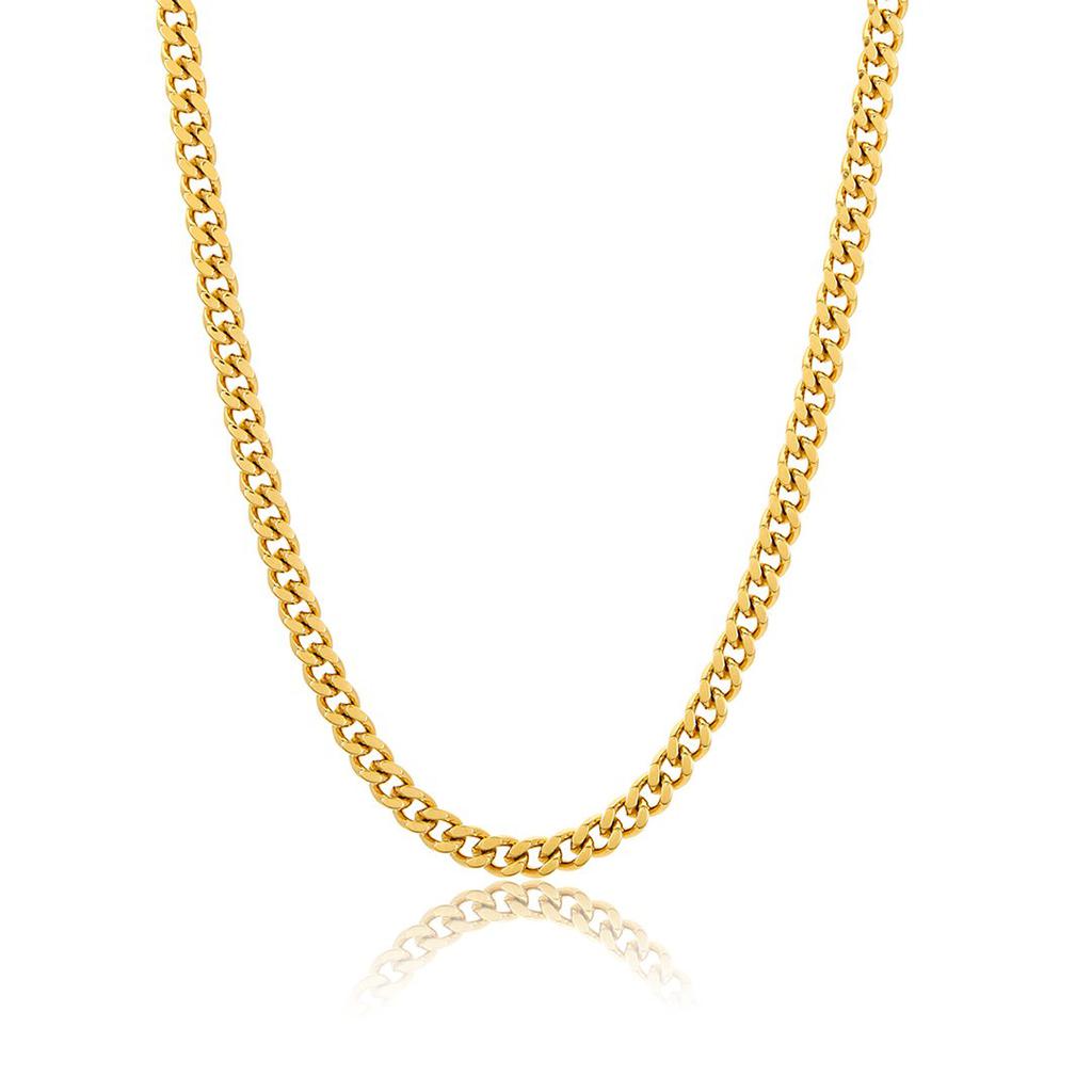 ADORNIA 5mm Cuban Chain gold 24"