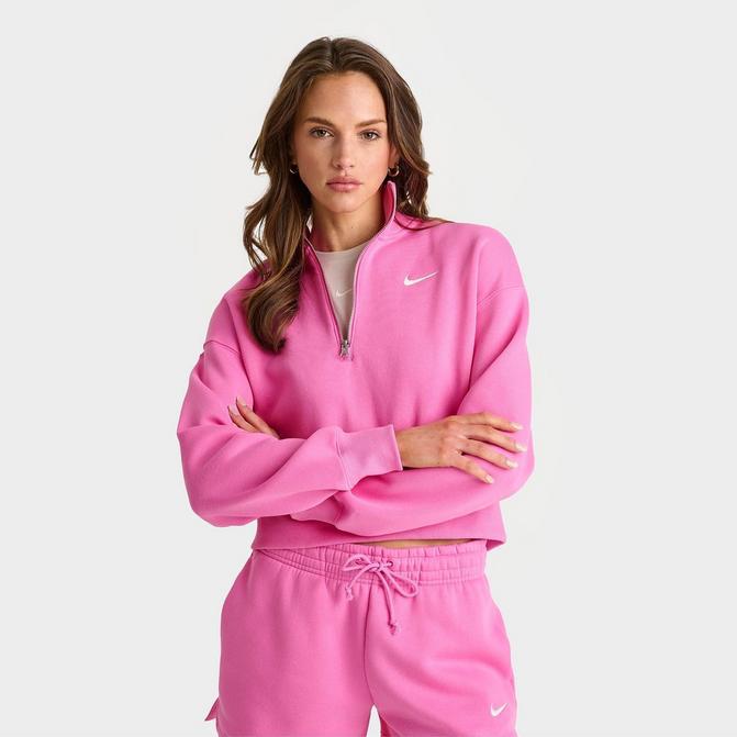 women's nike pink half zip